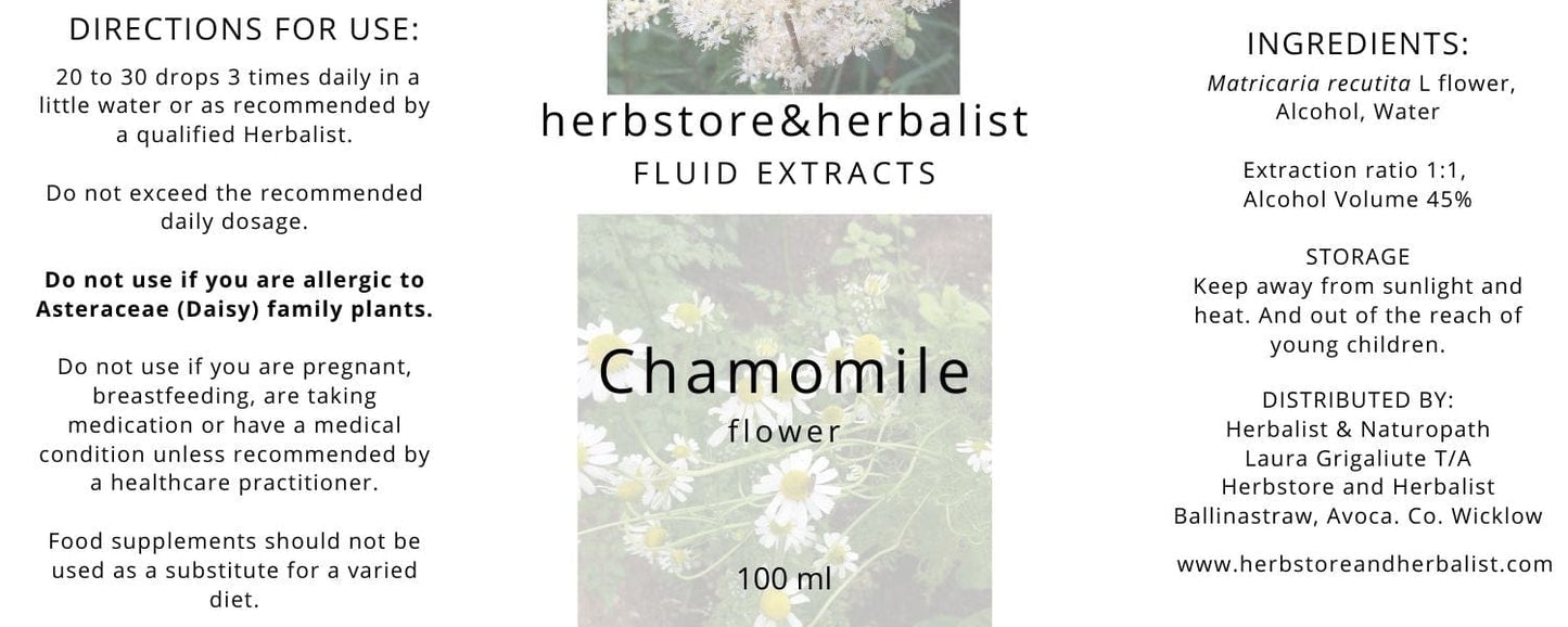Herbstore and Herbalist Chamomile flower fluid extract
