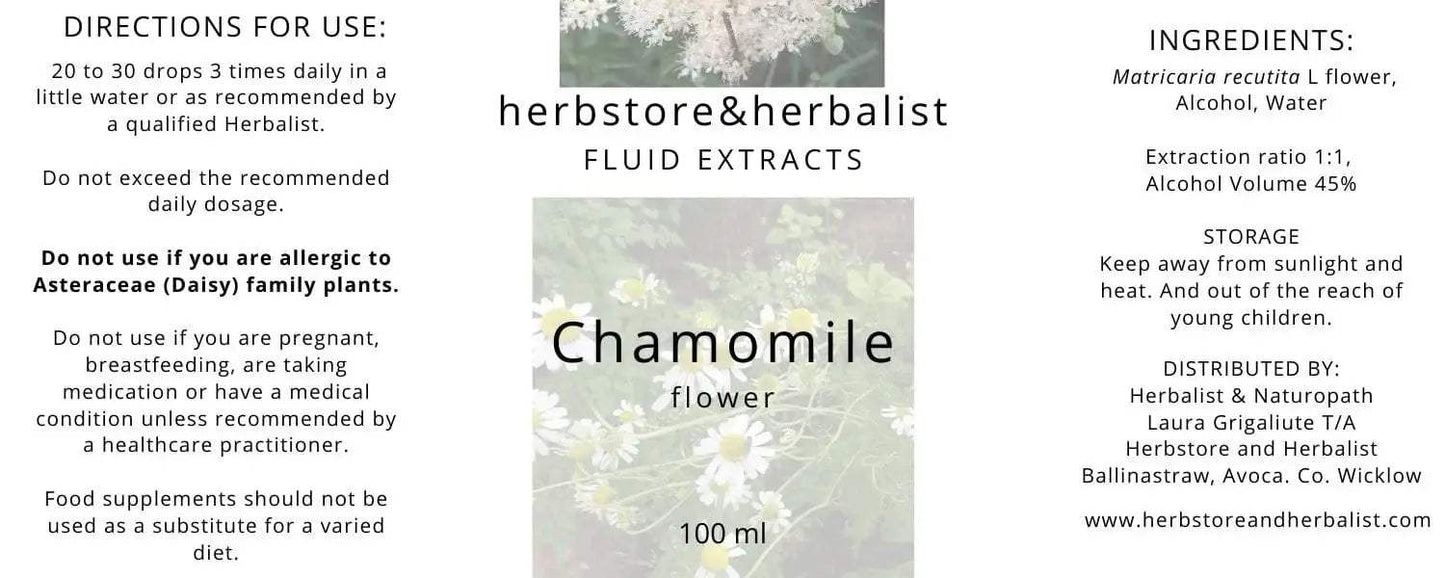 Herbstore and Herbalist Chamomile flower fluid extract