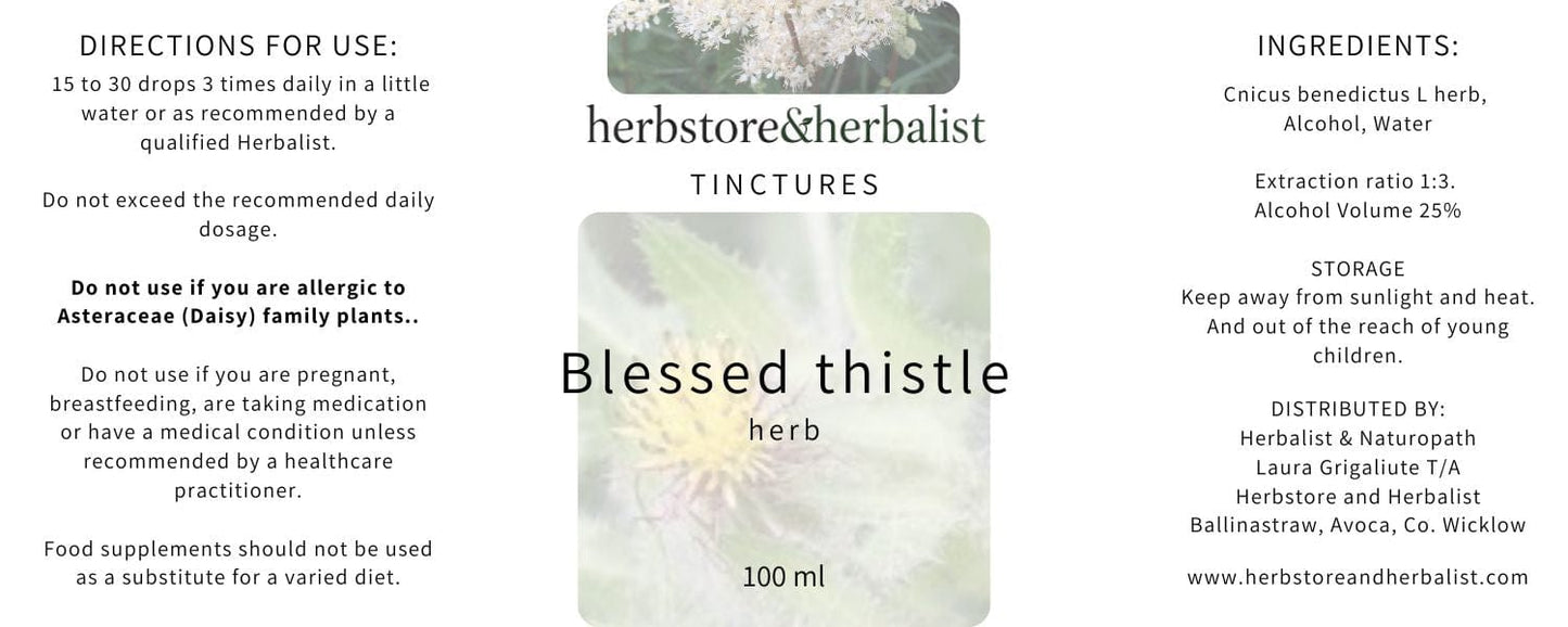 Herbstore & Herbalist Blessed thistle herb tincture.