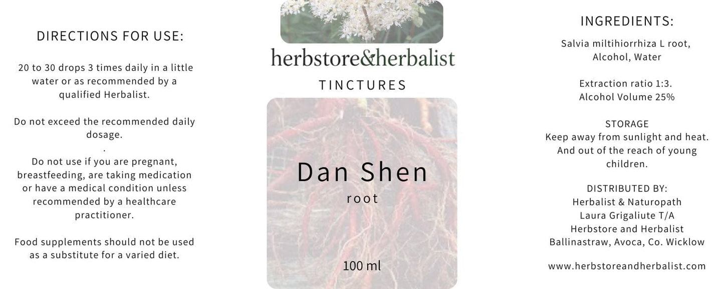 Herbstore & Herbalist Dan Shen root tincture.