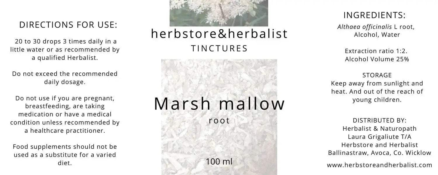 Herbstore and Herbalist Marsh mallow root tincture