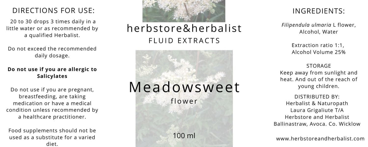 Herbstore and Herbalist Meadowsweet flower fluid extract