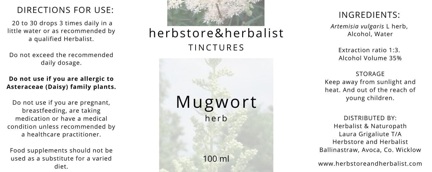 Herbstore and Herbalist Mugwort herb tincture