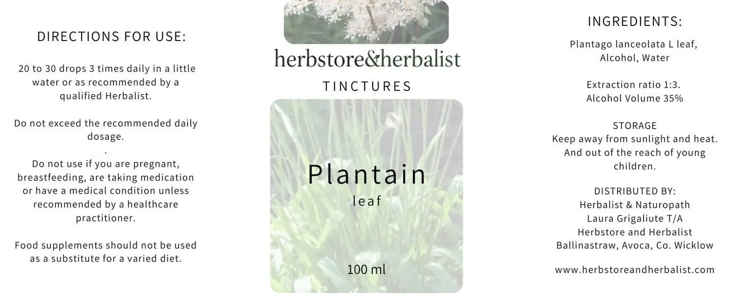 Herbstore & Herbalist Plantain leaf tincture.
