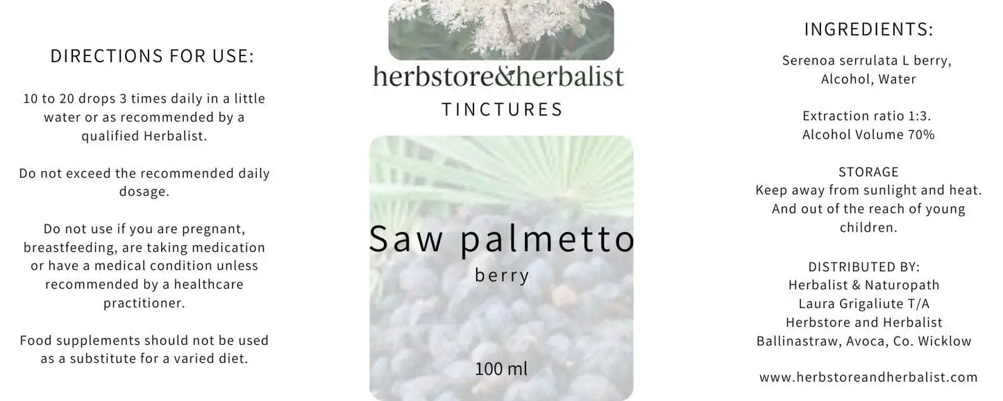 Herbstore & Herbalist Saw palmetto berry tincture.