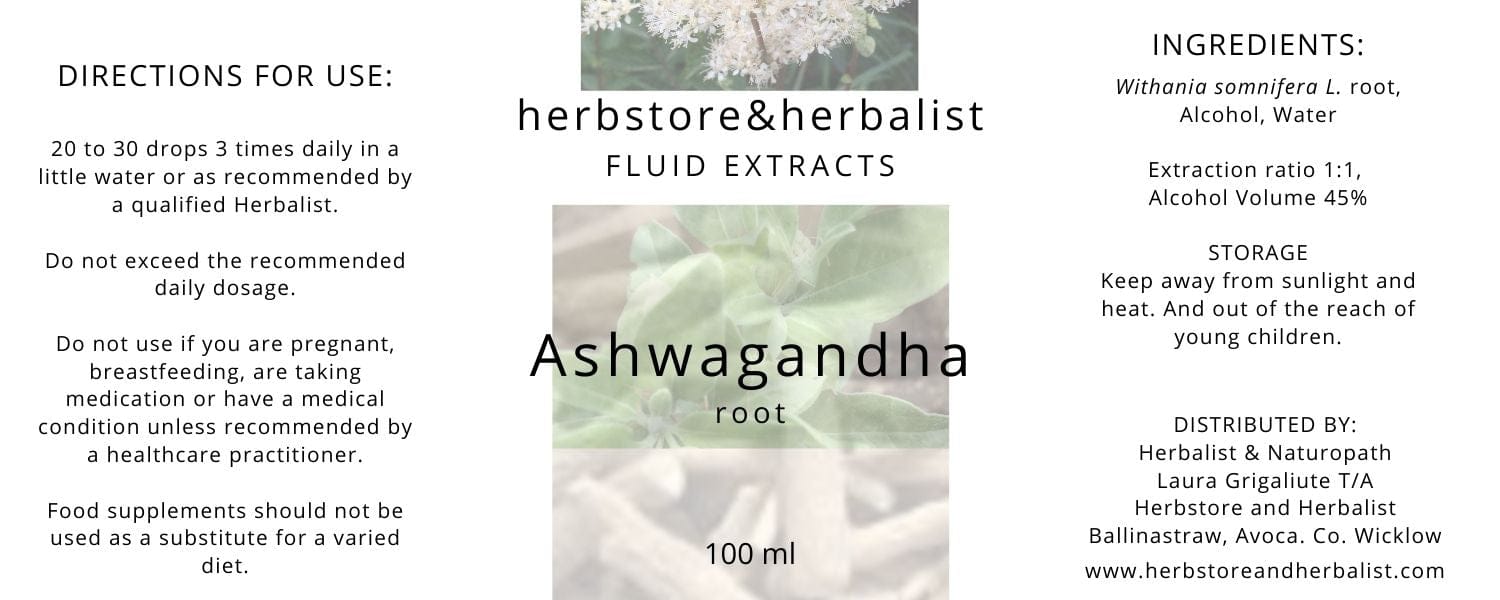 Herbstore and Herbalist Ashwagandha root fluid extract
