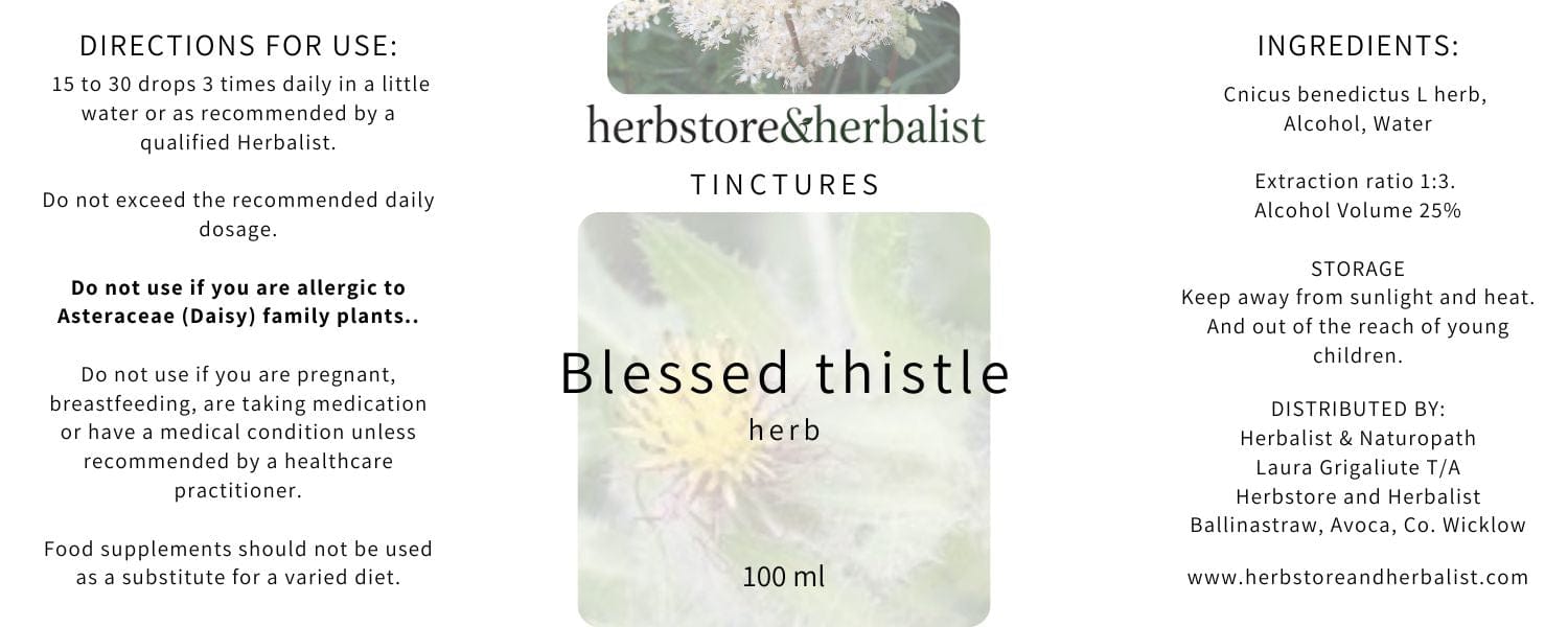 Herbstore & Herbalist Blessed thistle herb tincture.