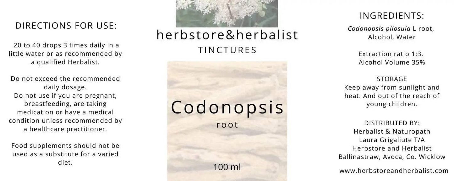 Herbstore and Herbalist Codonopsis root tincture