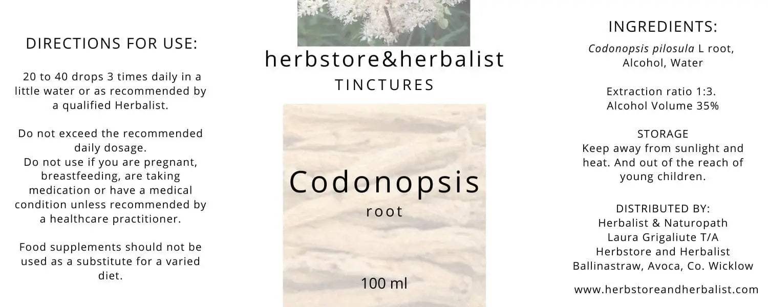 Herbstore and Herbalist Codonopsis root tincture