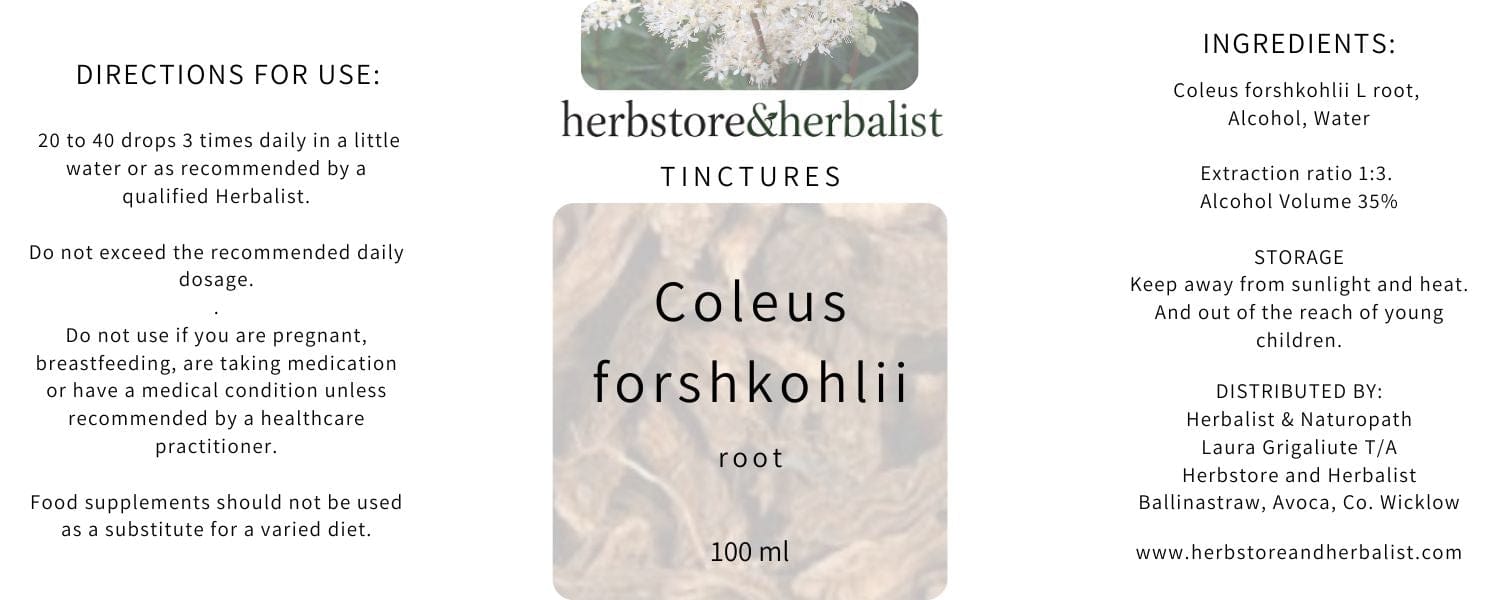 Herbstore & Herbalist Coleus forskohlii root tincture.