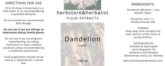 Herbstore and Herbalist Dandelion root fluid extract