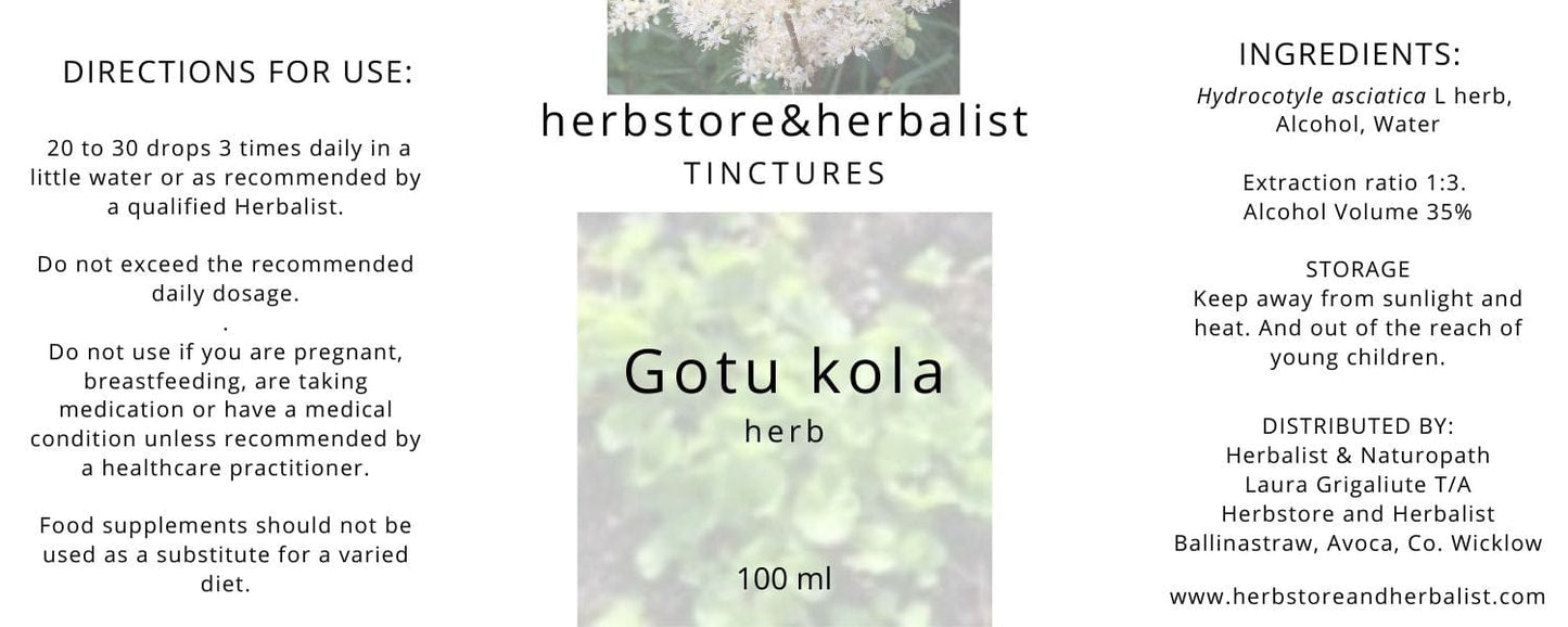 Herbstore and Herbalist Gotu kola herb tincture