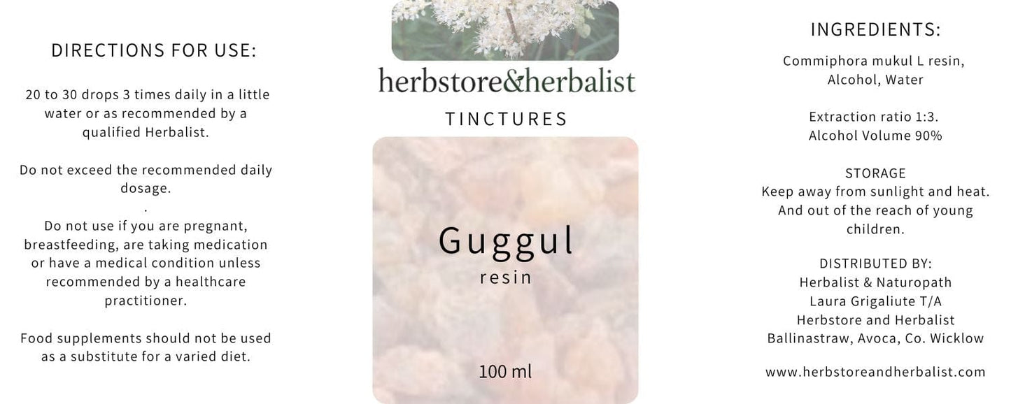Herbstore & Herbalist Guggul resin tincture.