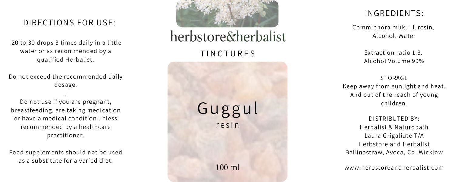 Herbstore & Herbalist Guggul resin tincture.