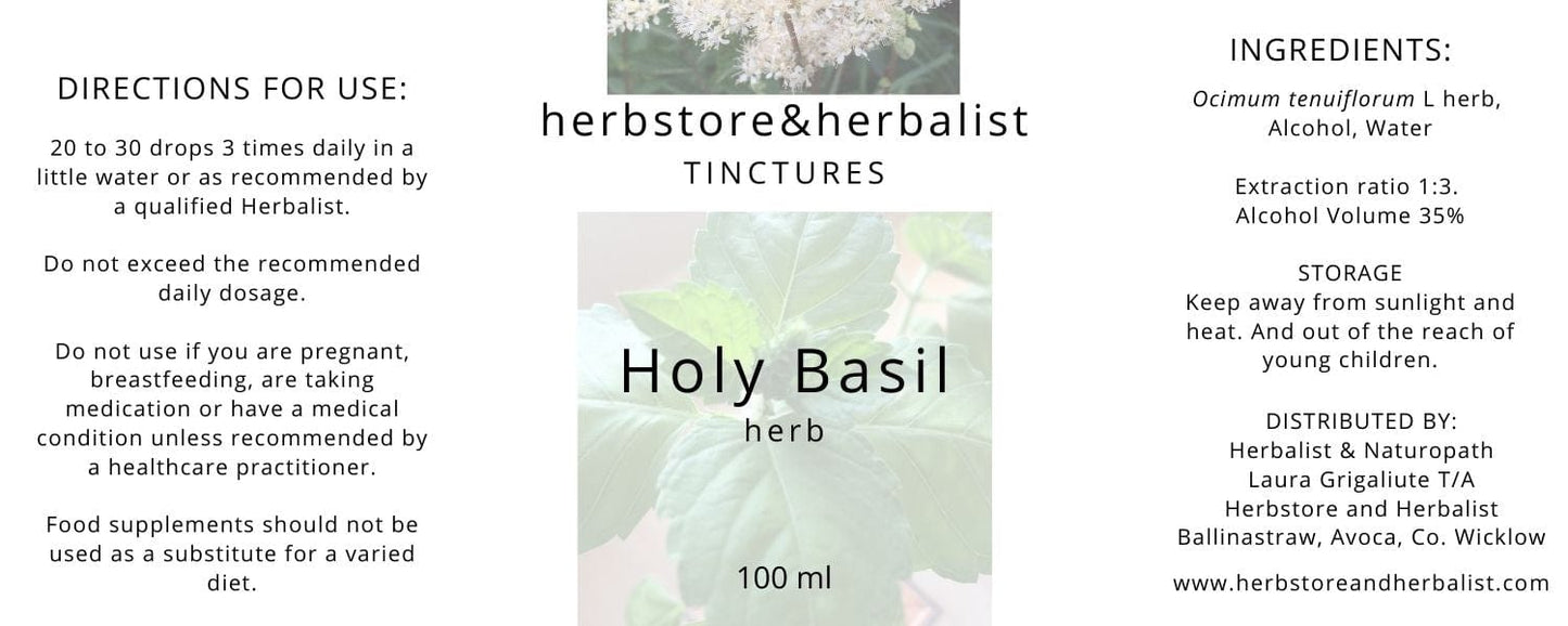 Herbstore and Herbalist Holy basil herb tincture