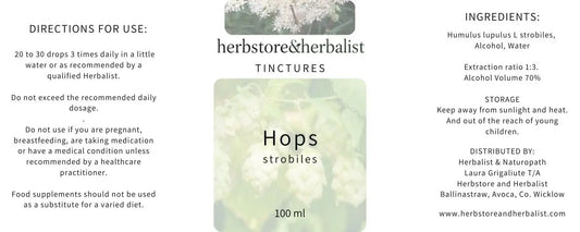 Herbstore & Herbalist Hops strobiles tincture.