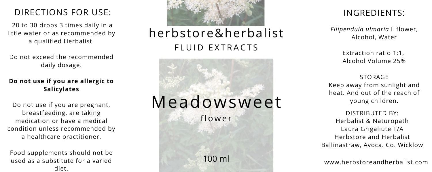 Herbstore and Herbalist Meadowsweet flower fluid extract