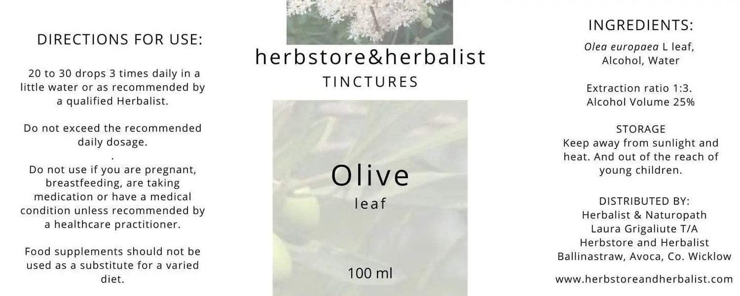 Herbstore and Herbalist Olive leaf tincture