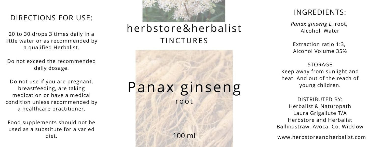 Herbstore and Herbalist Panax ginseng root tincture
