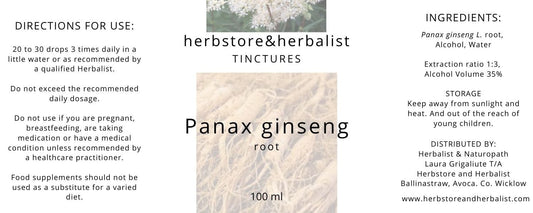 Herbstore and Herbalist Panax ginseng root tincture