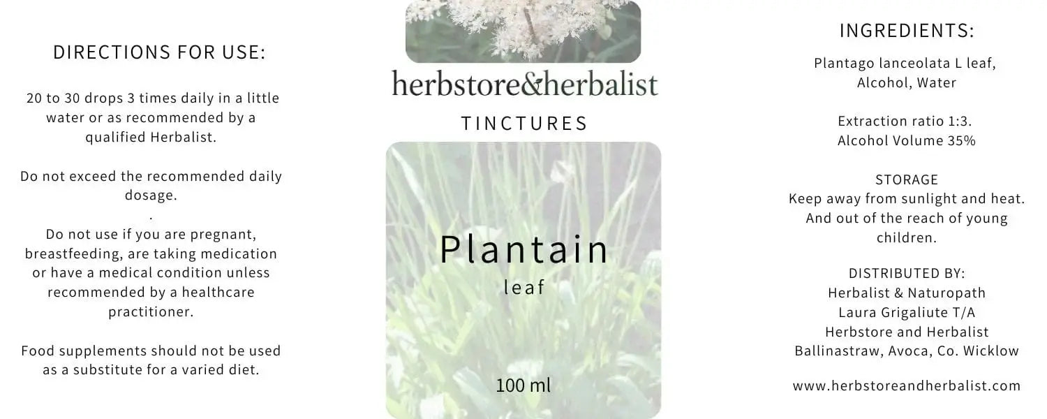 Herbstore & Herbalist Plantain leaf tincture.