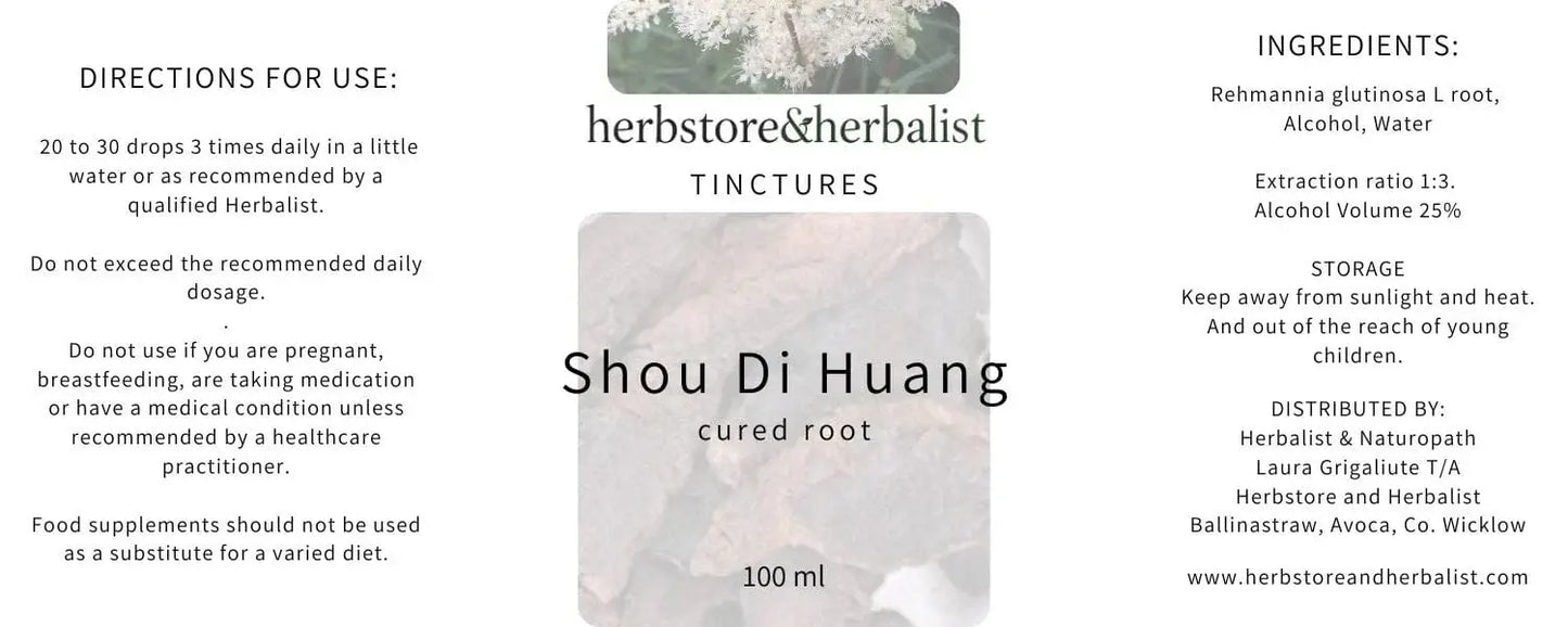Herbstore & Herbalist Shou Di Huang prepared root tincture.