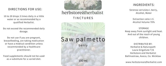 Herbstore & Herbalist Saw palmetto berry tincture.