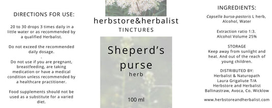 Herbstore and Herbalist Sheperds purse herb tincture