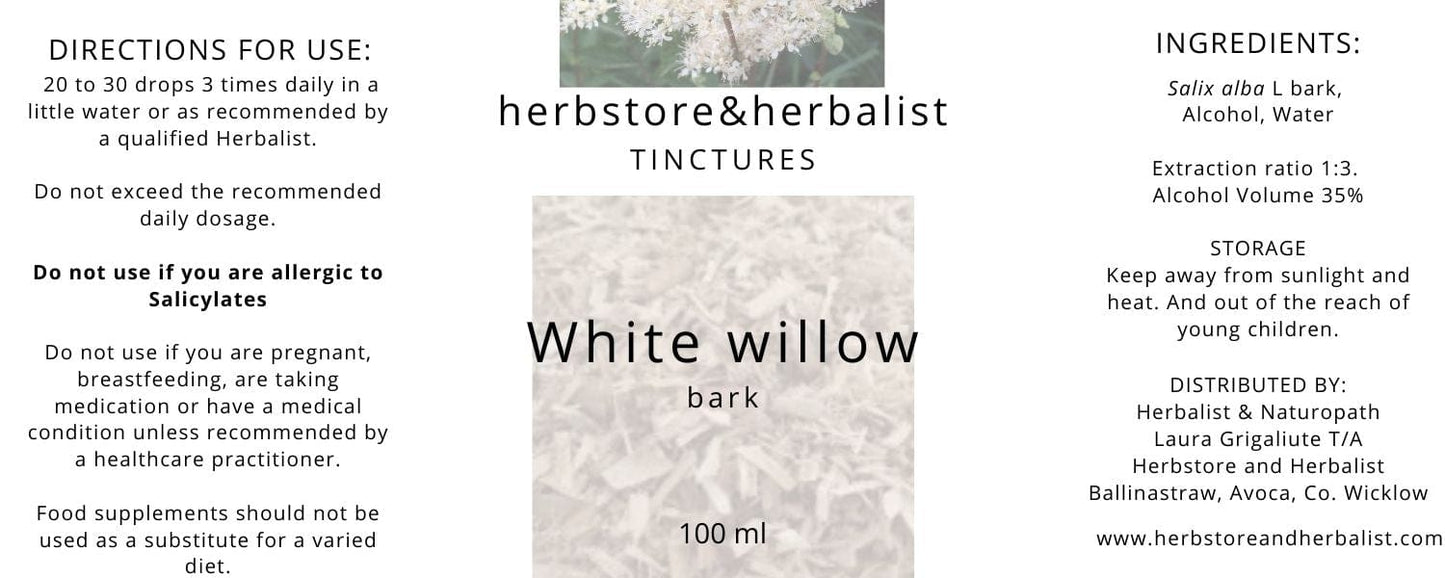 Herbstore and Herbalist White willow bark tincture