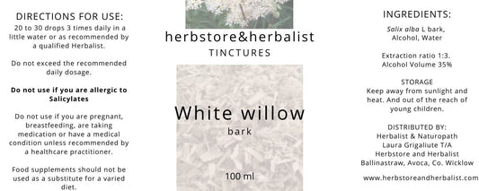 Herbstore and Herbalist White willow bark tincture