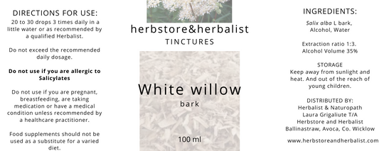 White willow bark tincture 100ml