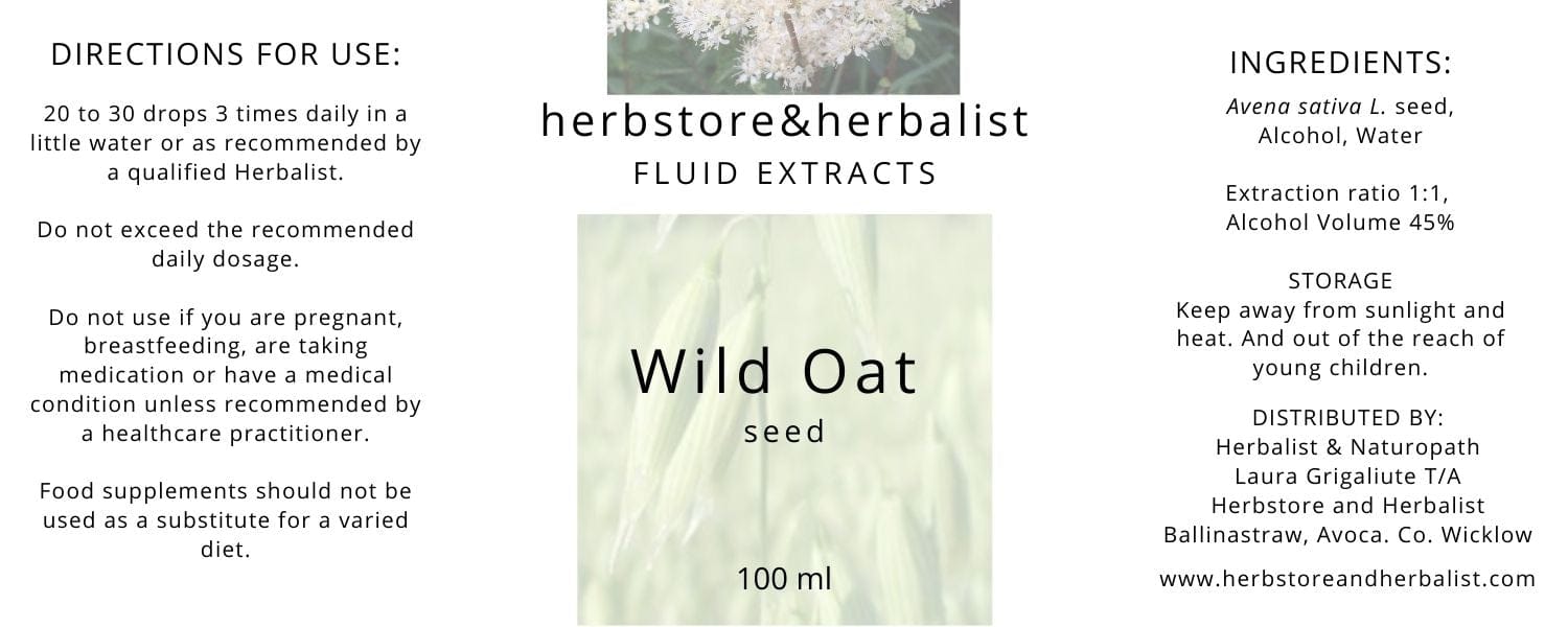 Herbstore and Herbalist Wild Oat seed fluid extract