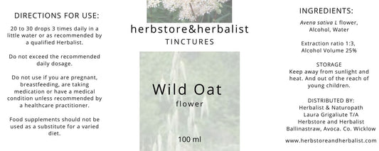 Herbstore and Herbalist Wild Oat flower tincture
