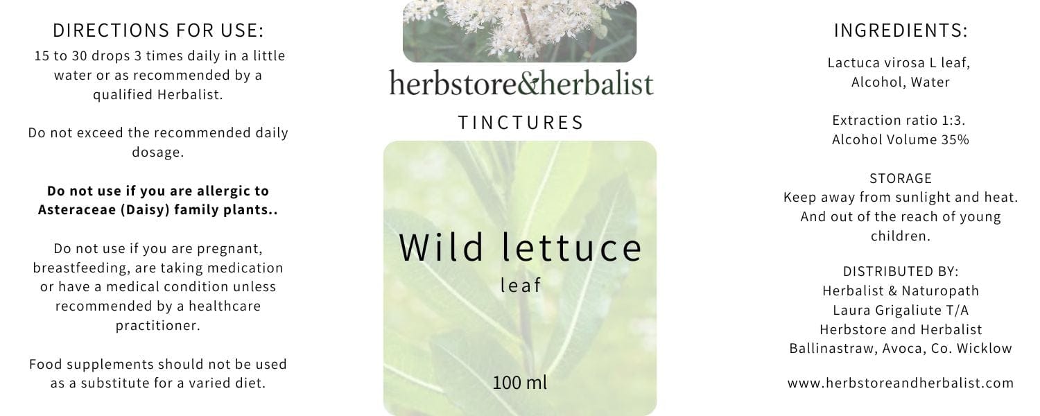 Herbstore & Herbalist Wild lettuce leaf tincture.