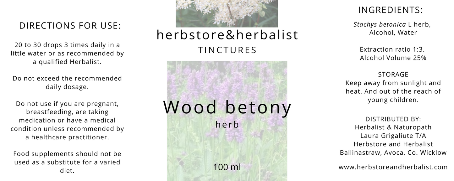 Wood betony herb tincture 100ml